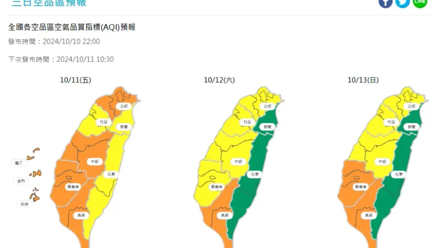 注意！新北市境外空汙「亮橘燈」　環保局急公告：外出記得戴口罩