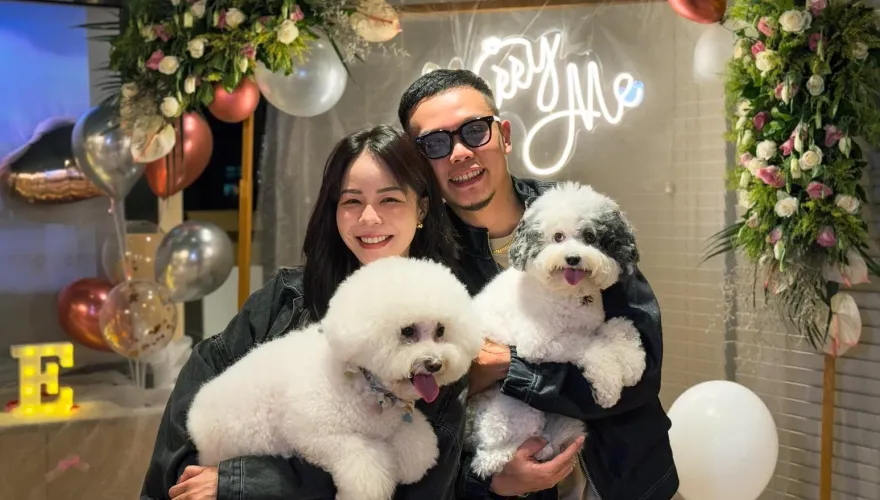 草屯囝仔樞育結婚了！求婚交往10年伴侶「緊張到快哭」　一家4口合照曝光