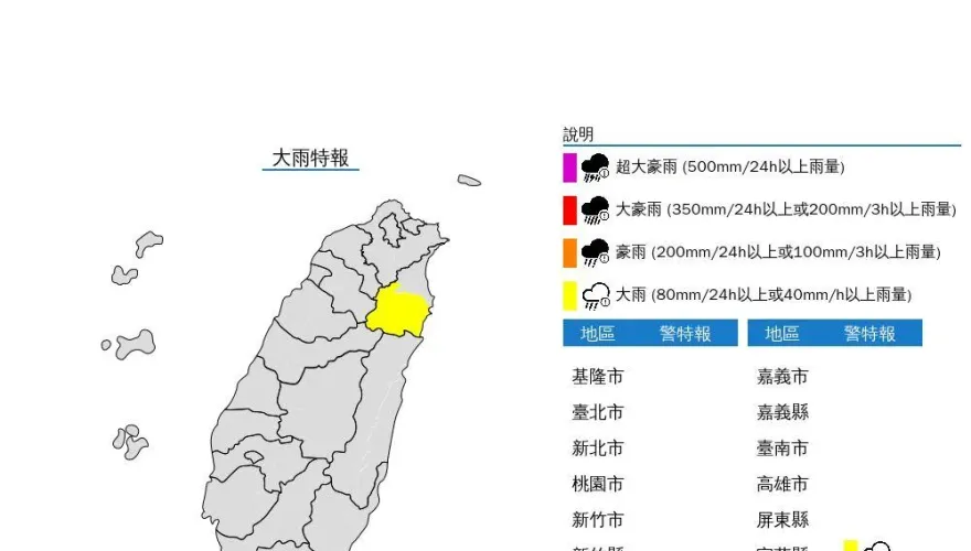 快訊/東北季風襲台！宜蘭山區大雨特報　一路下到入夜