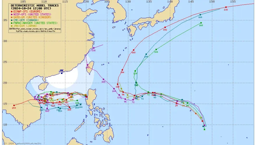 康芮恐「西衝直撲台」成穿心颱　各國最新預測路徑出爐
