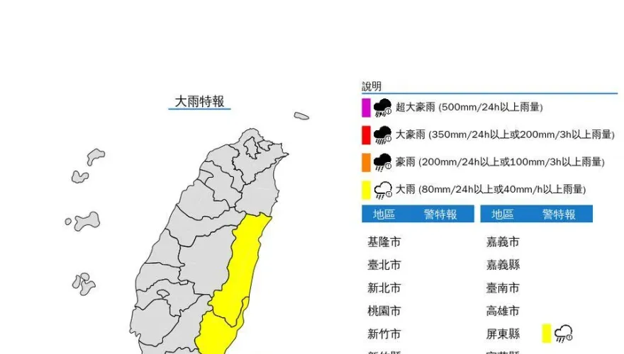 雨下整夜！氣象署針對「3縣市」發布大雨特報　今晚一路下到明天