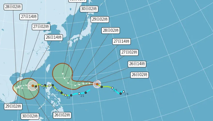康芮強度恐達中颱以上、潭美路徑大迴轉！　專家揭雙颱侵台機率
