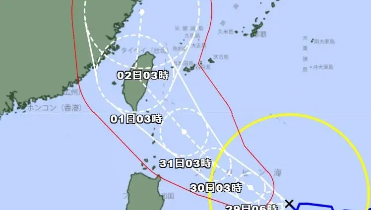 康芮颱風增強中！日本氣象廳預測「11/1花東登陸」　將貫穿北台灣