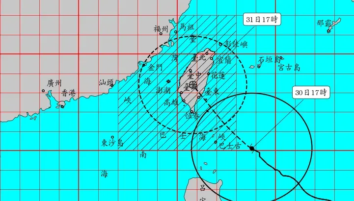猛颱康芮快摸到台灣陸地！　氣象署估10/31午後風掃全台