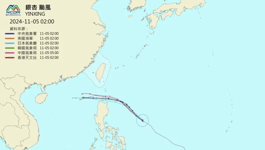 各國最新預測路徑曝！銀杏颱風「先減慢再加速」　雨彈連炸4天