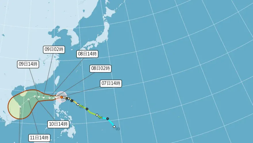 銀杏發展成強颱！外圍環流影響「北部、東半部」　今晚轟雨彈