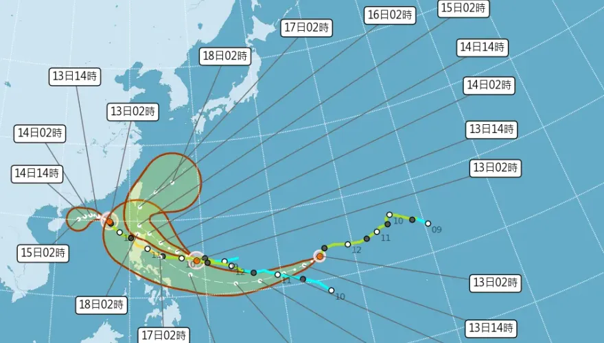 天兔今將轉中颱！11/14恐發海陸警報　花東、恆春半島迎雨彈