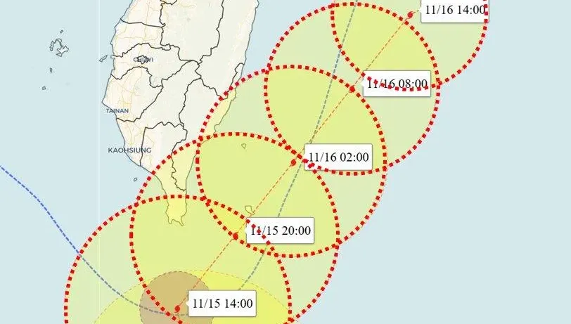 天兔加速快跑「90度大轉彎北上」！11/15最靠近台　專家：4地停班課達標