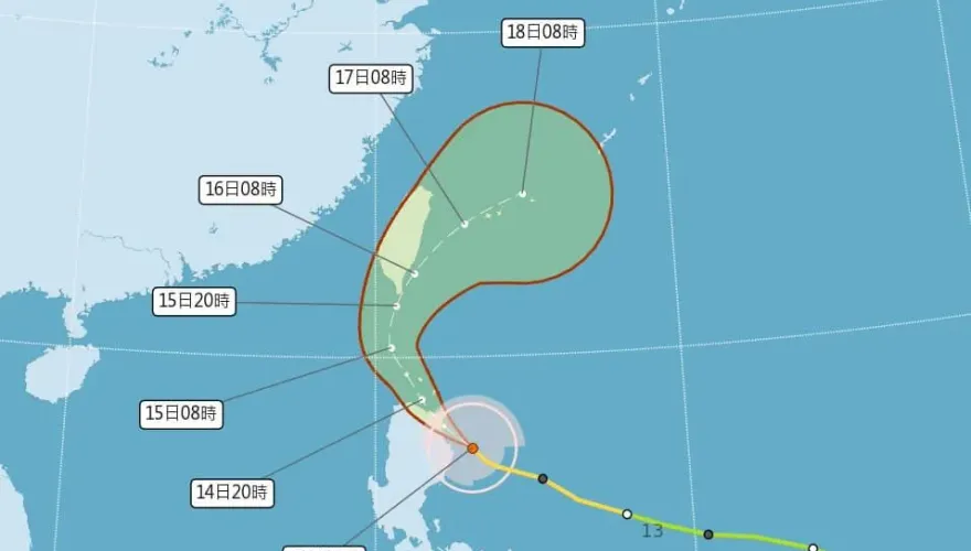 天兔最快17：30發陸警！估明早暴風圈觸陸　往北轉或西行成關鍵