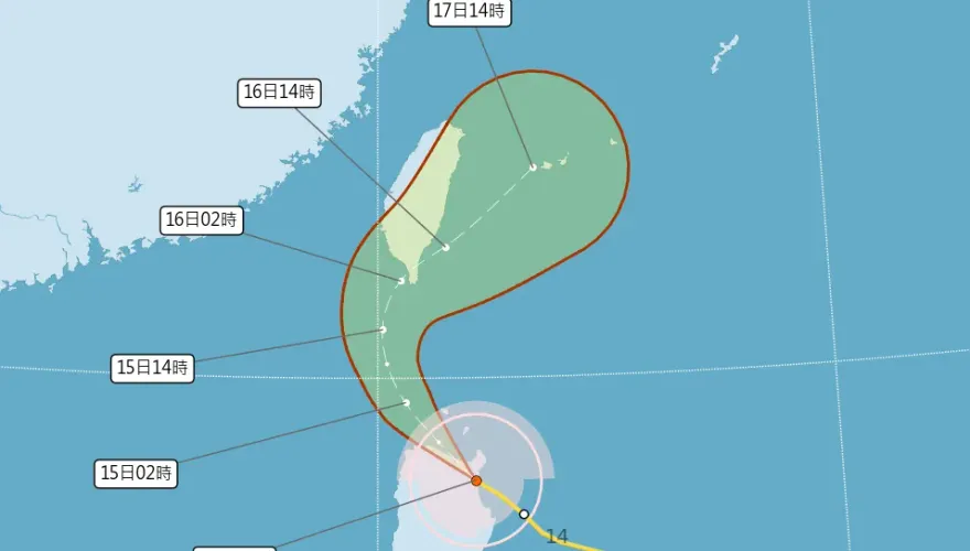 天兔颱風陸警預估17:30發布！氣象署：綠島、蘭嶼、台東、恆春首當其衝