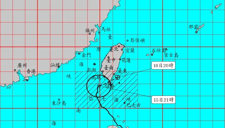 天兔颱風巴士海峽「散步」緩慢接近　屏東大漢山雨彈猛炸登全台雨量之冠