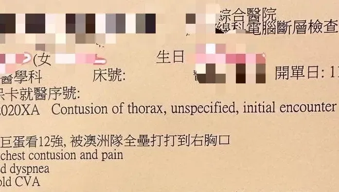 影/12強插曲！女球迷被全壘打「擊中右胸」送急診　夫：能找澳洲負責嗎