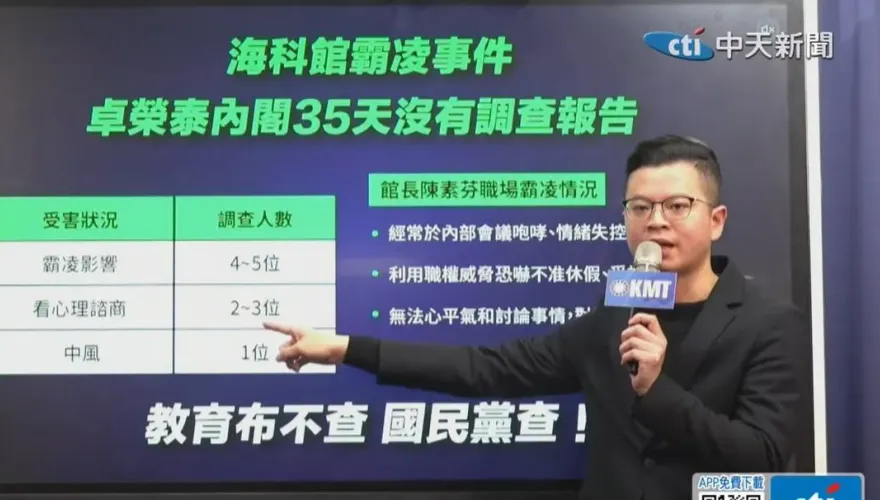 再爆海科館霸凌案新事證　凌濤：受害員工至少10人「還有人中風」