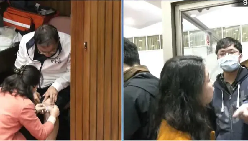 綠委夜襲破窗佔議場　藍委鄭天財喊：全部進去就把它燒掉