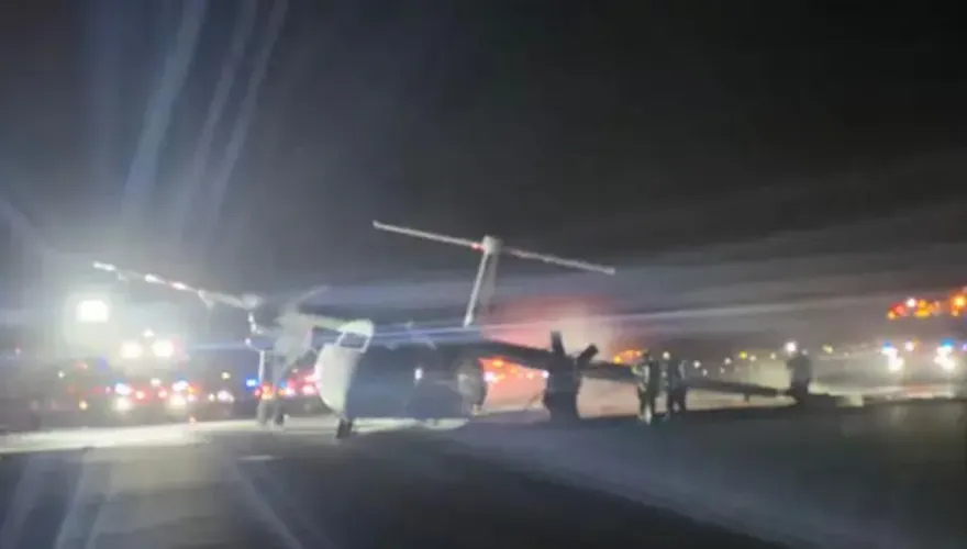 不只韓航鬧「機瘟」！加拿大客機也出事　降落偏離跑道起火「疑起落架故障」