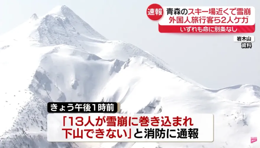 影/青森滑雪場雪崩「傳13人困千米雪堆」　2傷者無生命危險