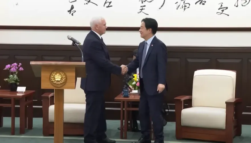 川普昔日搭檔訪台　賴清德於總統府接見美國前副總統彭斯