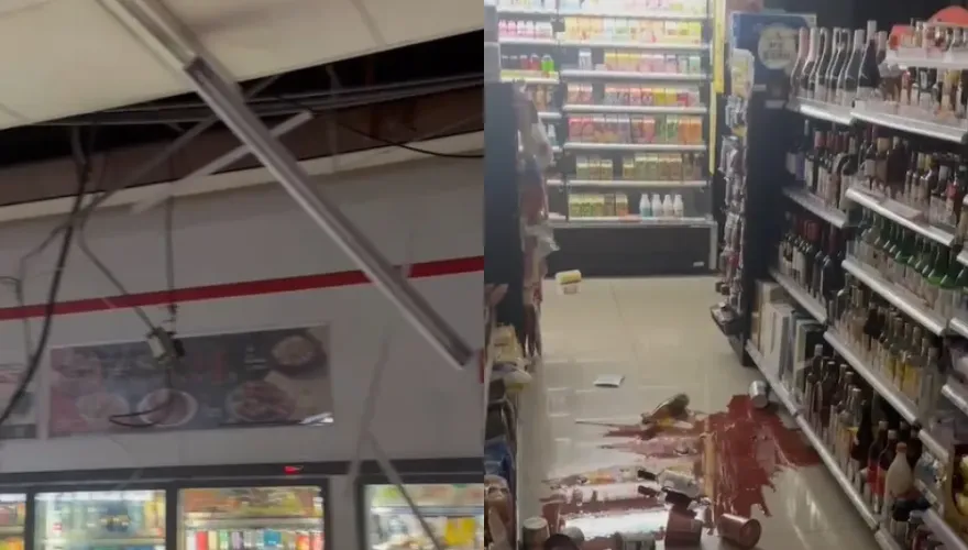 快訊/嘉義深夜6.4強震　超商天花板塌陷商品倒落一地