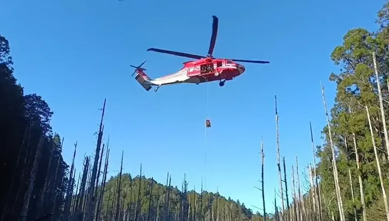 阿溪縱走扭傷腳踝！男夜宿水漾森林待救援　今吊掛下山