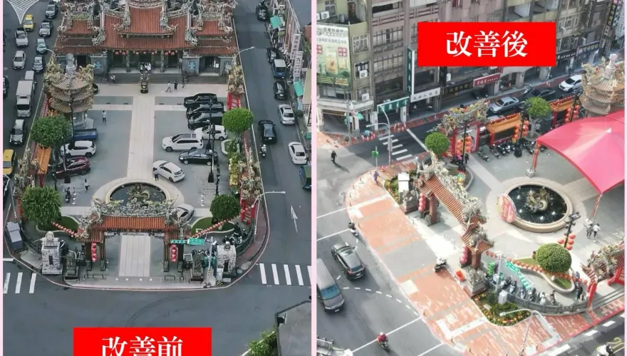 桃市府「舊城再生」改善景福宮人行道　網讚兼顧城市美學