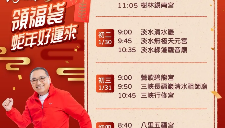 新北走春「蛇福泰吉」　侯友宜發放應景蛇年福袋資訊一次看