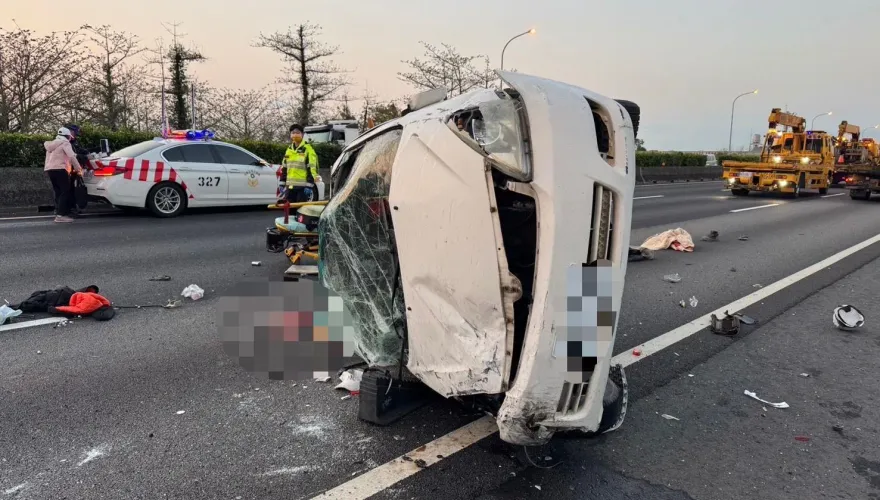 國1豐原段6車連環撞！2失聯移工噴飛慘死　同車2男逃逸