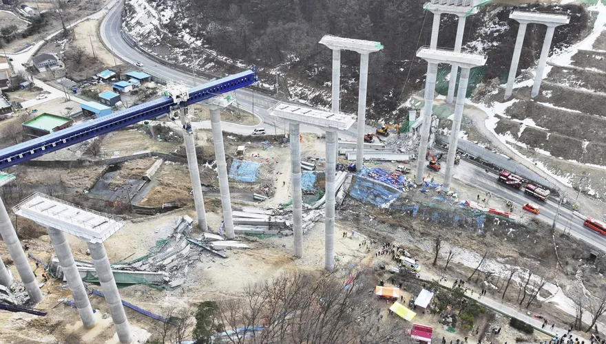 韓高速公路工地橋梁坍塌「4死6傷」　死者含2大陸工人