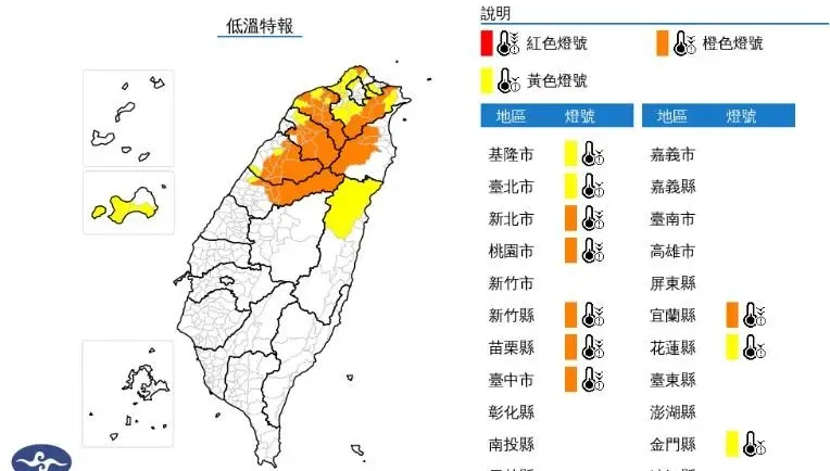 強烈冷氣團持續發威！「9縣市」低溫特報　冷到明天