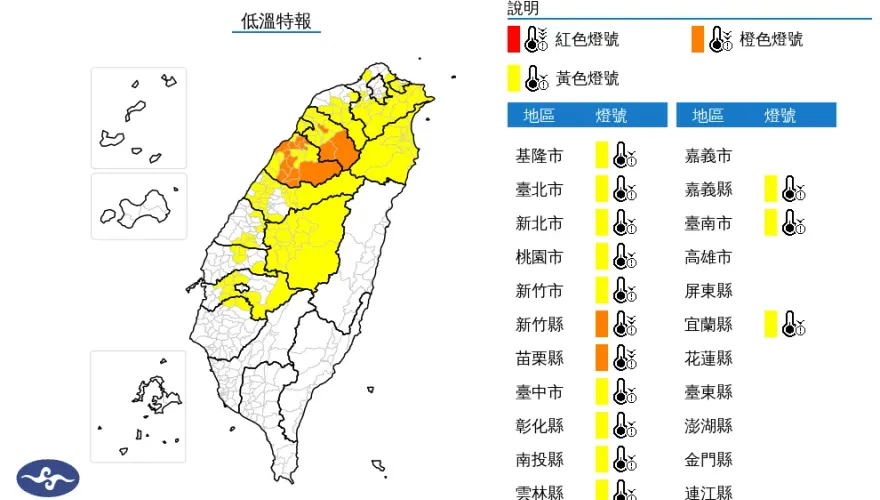 深夜「14縣市」低溫特報！新竹縣、苗栗縣急凍剩6度