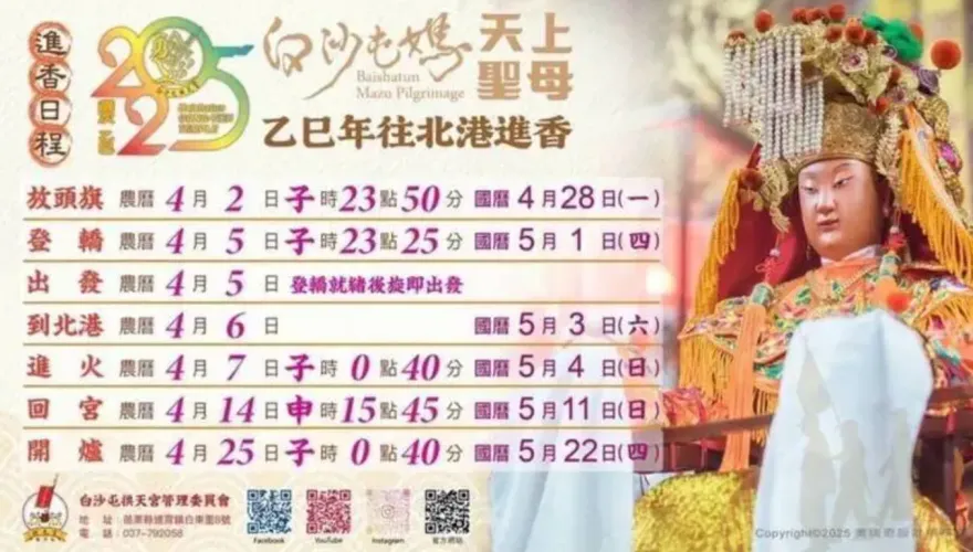 白沙屯「粉紅超跑」進香5/1啟程！23萬名額3/27起開放報名