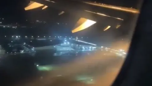 影/機輪脫落冒火…客機波多黎各硬著陸　乘客：以為要登出人世