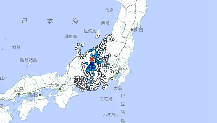 日本長野縣19:19爆規模5.0極淺層地震　最大震度5弱