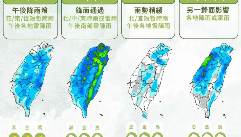 變天了！梅雨鋒面周日報到　下周「雷雨再連炸3天」
