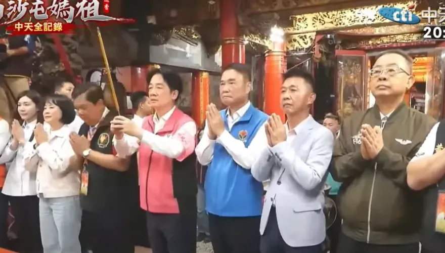 賴清德赴拱天宮贈匾、迎媽祖出神龕　祈求台灣國泰民安