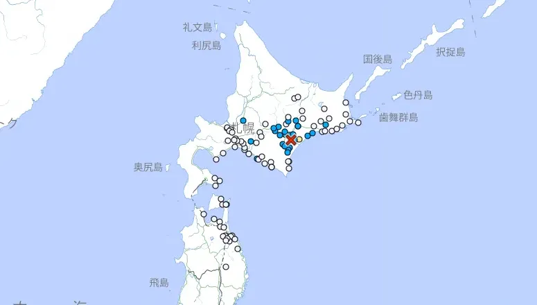 北海道晚間爆規模4.5地震　十勝地區最大震度4級