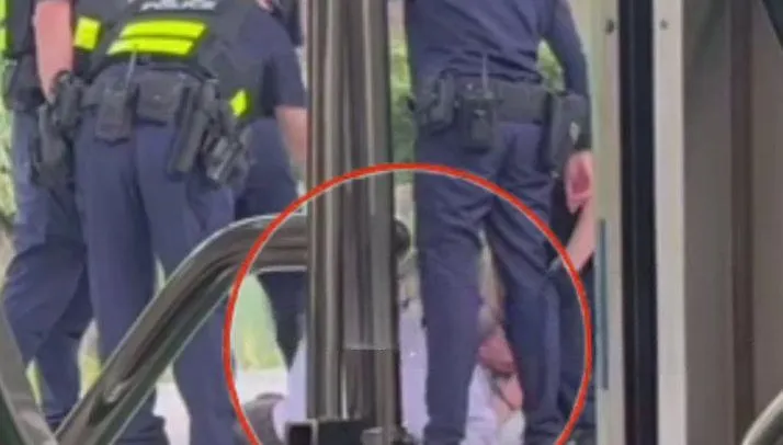 影/台鐵新豐站衝突事件！男子遭大批警力壓制月台上