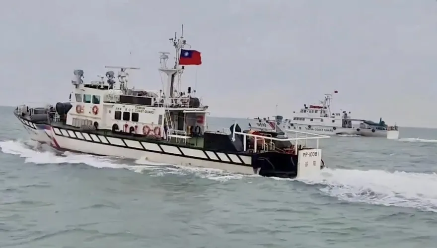 影/大陸4海警船再闖金門海域　海巡：每月4次常態騷擾