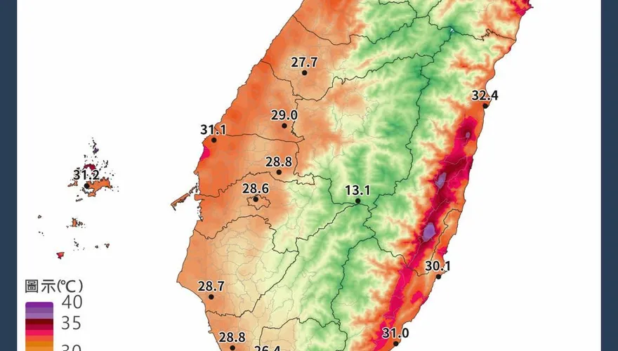 花蓮今直逼38度　氣象粉專：大台北、花東縱谷特別酷熱
