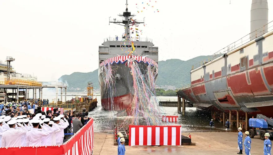 海上自衛隊最新海測艦明石號下水　未來成軍將部署橫須賀