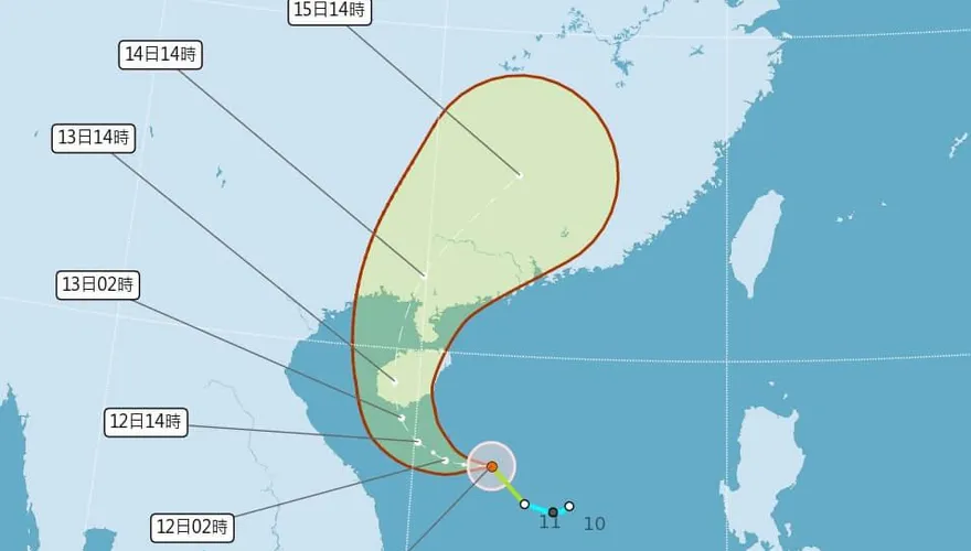 今年第1號颱風蝴蝶最新路徑曝光　預計13日登陸海南島