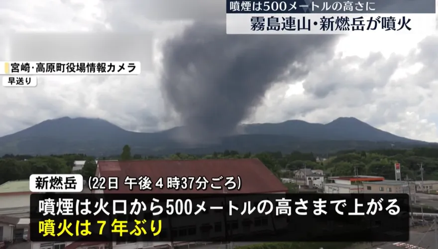 影/時隔7年！日九州新燃岳火山再噴發　當局急發二級警戒