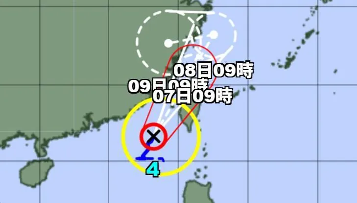 丹娜絲颱風「Z字移動」！日本氣象廳：北上後轉向華中