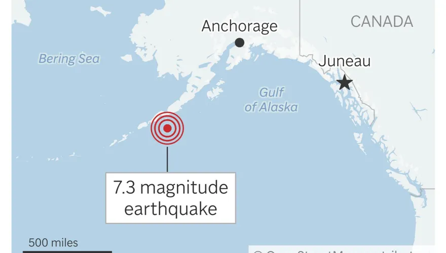 阿拉斯加外海規模7.3地震　海嘯警報已調降成預警