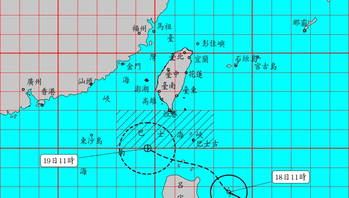 薇帕颱風海警發布！對巴士海峽、東沙島海面構成威脅