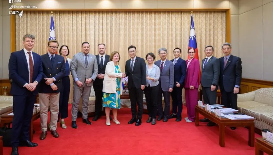 歐洲議會代表團見江啟臣　盼交流全社會防衛韌性策略