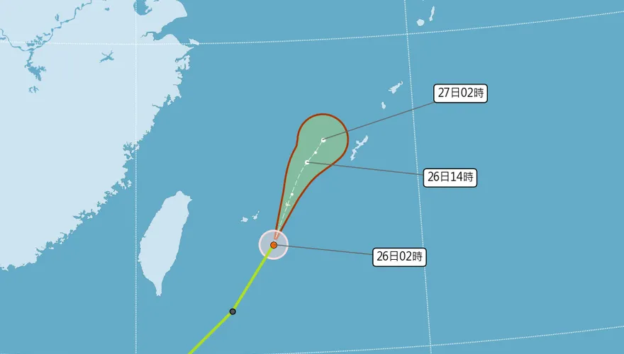 豪大雨轟中南部9縣市　竹節草颱風將減弱熱帶低壓