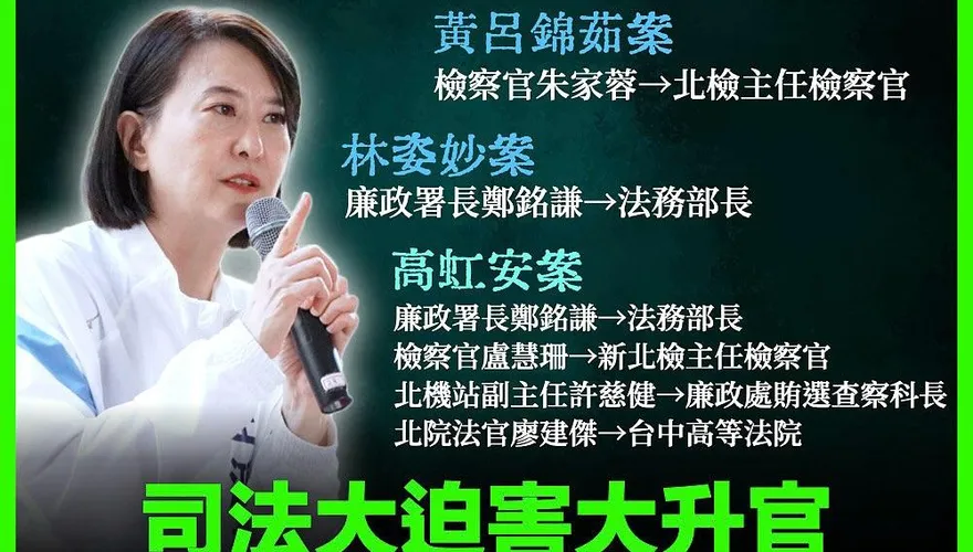 柯文哲、黃呂錦茹案檢察官全升主任！王鴻薇：大迫害大升官