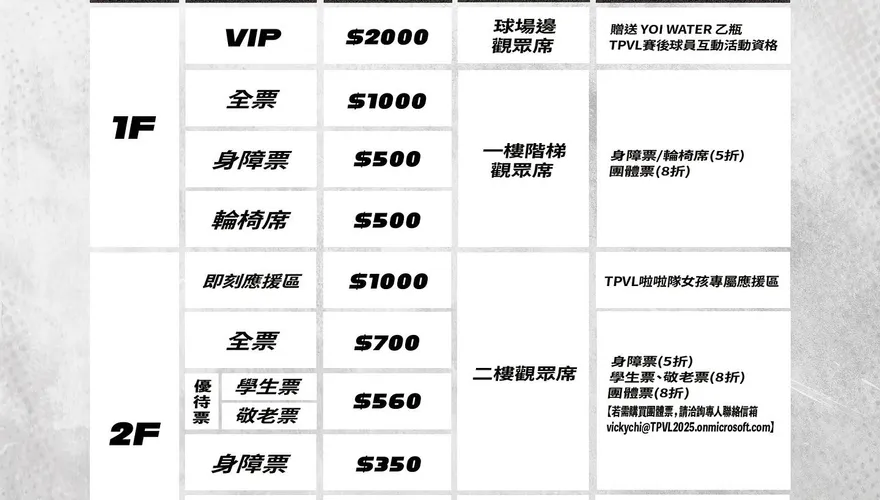 台灣職排TPVL季前熱身賽票價公布！VIP席2000元引熱議