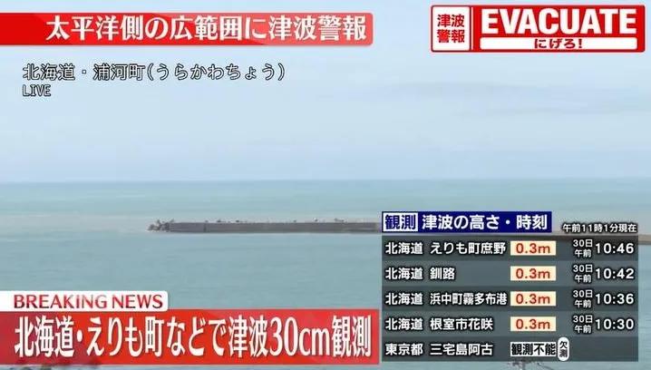 北海道現40公分海嘯！日氣象廳警告盡速避難　「之後高度恐更高」