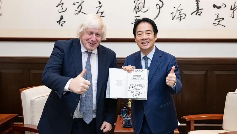 前英相強生來訪　賴總統肯定雙方強化經貿合作決心